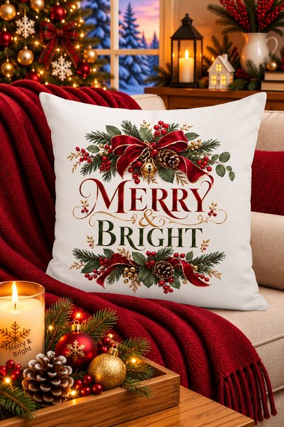 Bertille Home Christmas Series Double-Sided Digital Printed Throw Pillow Cove...