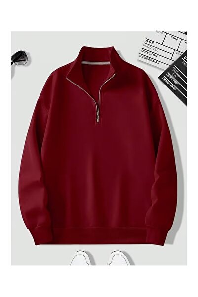 DAXİS Sportwear Company Men's Half Zippered Standing Collar Sweatshirt