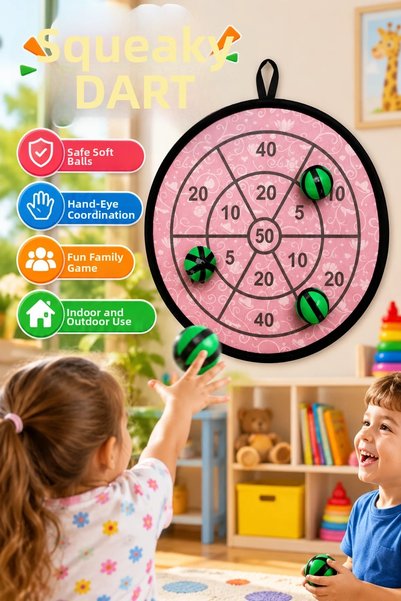canrodi Velcro Dart Game for Kids – Fun and Skill-Enhancing Set with Soft Balls