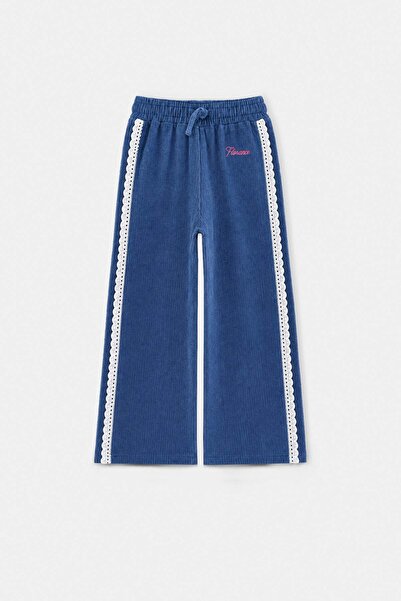 TRENDYOLKIDS Navy Blue Girls' Embroidered Knitted Trousers Tkdaw27Pl00017