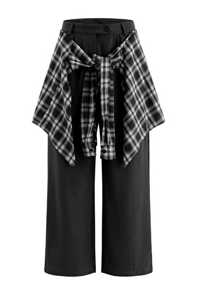 Trendyol Kollektion Schwarzes Hemd mit gebundener Hose TWOAW27PL00166