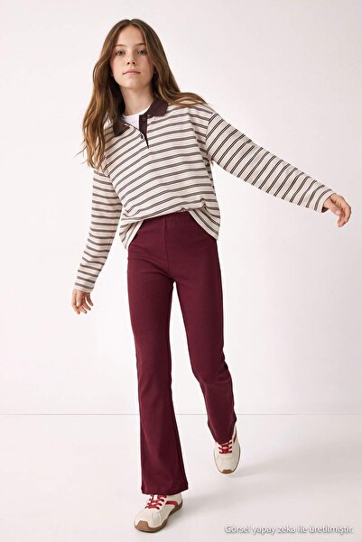 TRENDYOLKIDS Pantaloni de trening pentru fete, tricotați, cu textură moale, c...