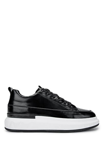 Tamer Tanca Men's Genuine Leather Black Casual Shoes