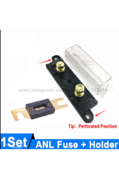Choice11 100A Black Hole 1Set ANL Fuse Holder Bolt-on Car Fuse Holders 30A 40...