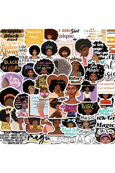 Choice 50pcs 50PCS Black Magic Affirmation Sticker Modern Waterproof Classic ...