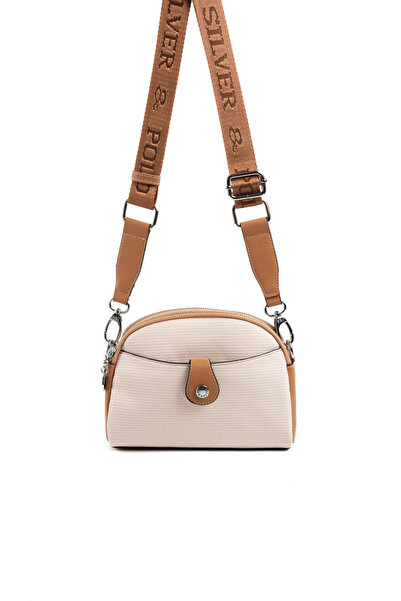 Silver Polo Beige - A.Taba Petek Women's Crossbody Bag Sp1144