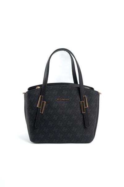 Silver Polo Black - Black Monogram Women's Handbag Sp1021