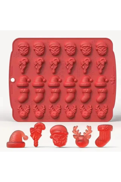 Choice Style B Red Christmas Silicone Chocolate Mold Gingerbread Man Xmas Tre...