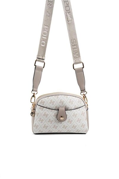 Silver Polo Beige - Sand Monogram Damen-Umhängetasche SP1144