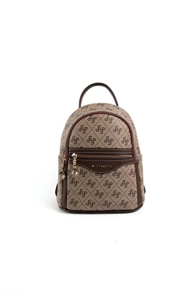 Silver Polo Koyubej - Brauner Monogramm-Damenrucksack SP983