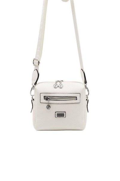 Silver Polo Alb - Geantă de damă tip crossbody albă Petek SP1038