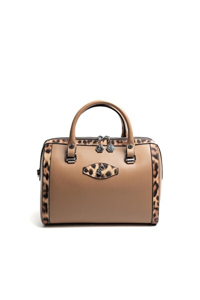 Silver Polo Geantă de mână pentru femei Bizon - Leopard Tan Plain SP1091