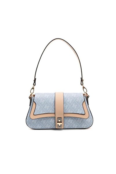 Silver Polo حقيبة كتف نسائية باللون الأزرق - تين مونوغرام SP1177
