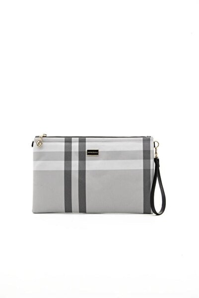 Silver Polo A.Gri - A.Taba Plaid Women's Portfolio and Clutch Handbag Sp1034