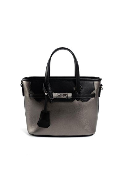 Silver Polo Platinum - Black Plain Women's Handbag Sp1185