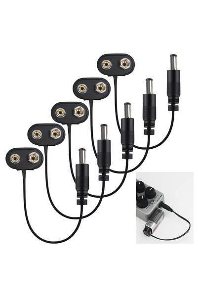 Choice 9V 5PCS 9V Battery Connector Plug Pedal Battery Leather Clip 100mm Wir...