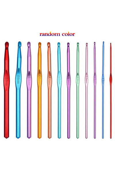Choice 12pc Crochet Hooks Set Metal Handle Knitting Needles for Arthritic Han...
