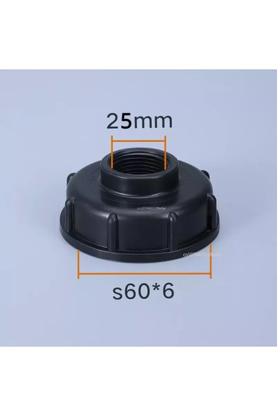 Choice4 صنبور IBC خارجي 25 مم، صمام برميل سعة طن، غطاء نقل مركزي S60، صنبور ت...