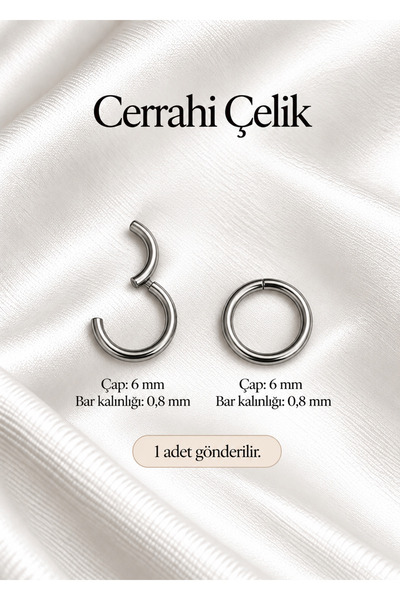 Genel Markalar Cerrahi Çelik Halka Piercing Ring Kulak Kıkırdak Helix Lobe Da...