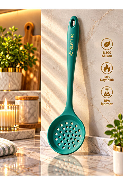 elfnur Hard Tip Heat Resistant Fireproof Non-Stick Silicone Colander 33 cm