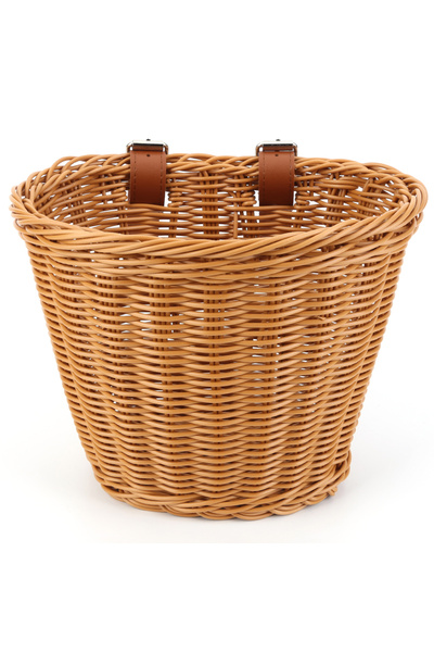 Choice4 Brown Rattan Bike Basket Adjustable Front Handlebar Bicycle Basket Mu...