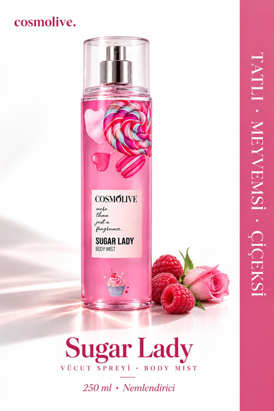 Cosmolive Vücut Spreyi Body Mist | Lost In Fantasy | Sugar Lady | Kadın | Nem...