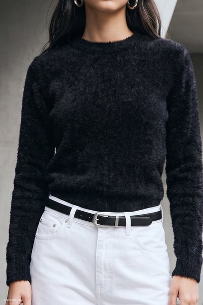 Sateen Tricotaje cu barbă - Negru