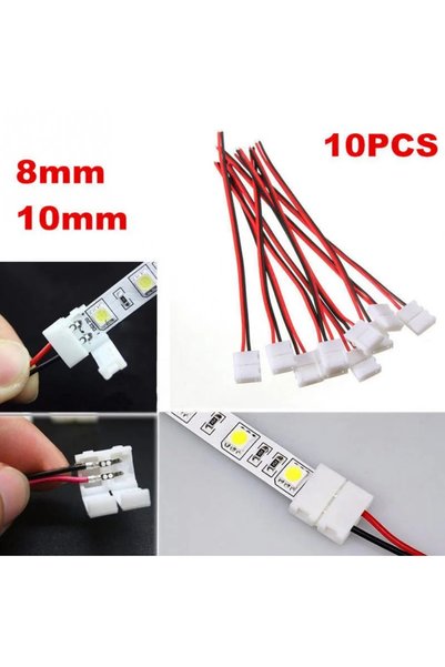 Choice1 20pcs Line Connector 8mm 10/20pcs Lot No Soldering 2 Pin Led Strip Co...