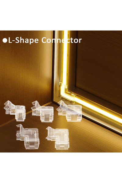 Choice For 10mm 2pin IP20 5PCS COB LED Strip Connector L Shape Seamless 2/3/4...