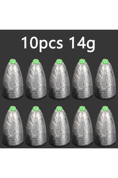 Choice 14g 10pcs/lot 2g 3.5g 5g 7g 10g 14g 20g Bullet Lead Sinkers Fishing We...