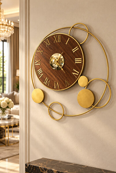 Wallover Design Glow Gold Luxe Wallclock Design – Özel Tasarım Modern Dekorat...