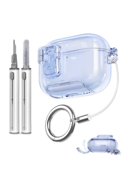 Choice1 for AirPods Pro 3 Clear Blue with Pen Safety Lock for AirPods Pro 3 C...