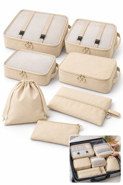 Grarey 7-Piece Travel Packing Cubes Set, Suitcase Organizers with Underwear B...