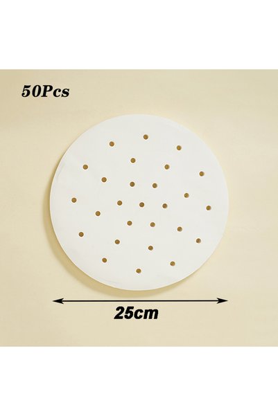 Choice3 25cm 50PCS 50pcs Bamboo Steamer Papers Disposable Non-Stick Steamer M...