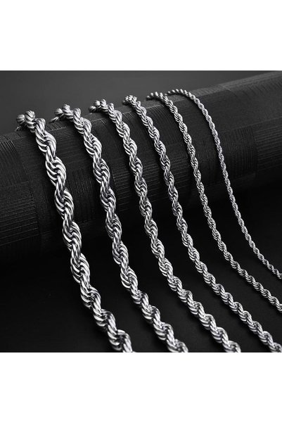 Choice قلادة من الفولاذ المقاوم للصدأ 26 بوصة 65 سم 2 مم 2-6 مم للنساء والرجا...