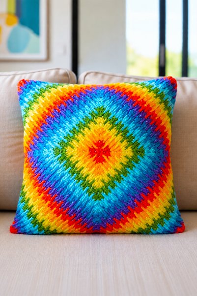 kokorodeco dekorasyon MANDALA-Rainbow – Gökkuşağı Renkli ÖZEL ÜRETİM El Örgüs...