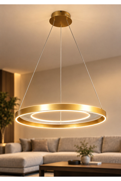 Generic Brand ثريا مودرن ذهبي LED 75 واط 60 سم HA/E6649/600GD+3CO