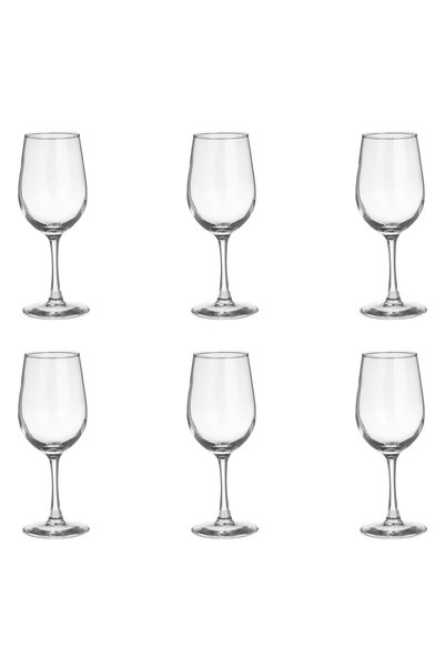 OEM Set 6 pahare sticla cu picior vin 315ml transparent bucatarie
