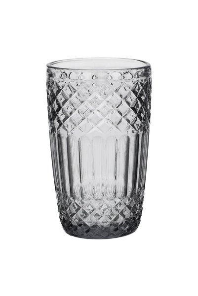 OEM Pahar din sticlă gri pentru apă, model Squared, 380 ml