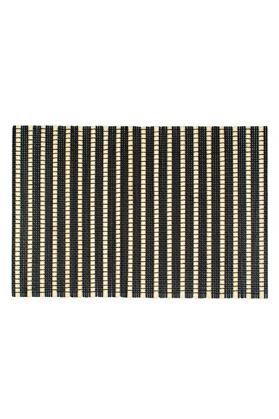 OEM Suport din Bambus Negru cu Dungi Bej 45x30.5cm - Suporturi Farfurii, Buca...