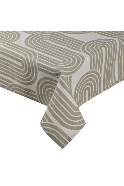 OEM Fata de Masa de Vara Bej cu Model Linii 180x140cm