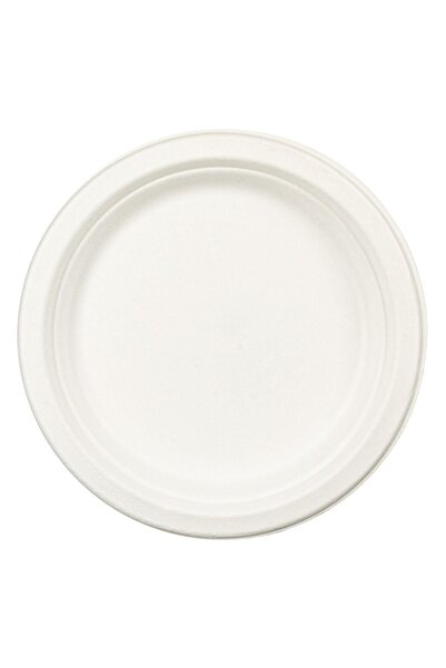 OEM Set Farfurii Albe din Trestie de Zahar 18cm - 10buc - Servit Masa, Bucatarie