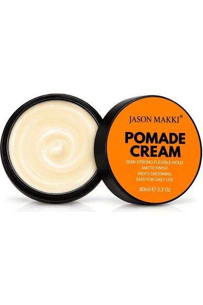 Jason Makki Cream Pomade for Men 100g – Water-Based Hair Styling Pomade with Semi-Strong Hold & Matte Finish – Easy Wash, Non-Greasy Hair Styling Cream for Short to Medium Hair