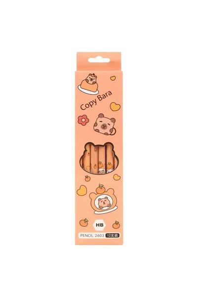 Choice 12 قطعة من أقلام الرصاص Kawaii Capybara للرسم مع ممحاة غير مدببة للمدر...