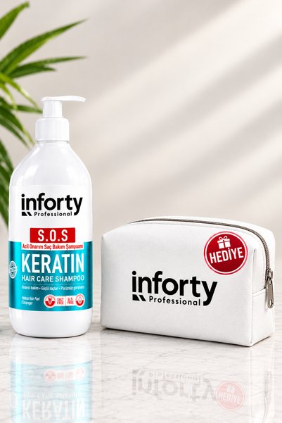 İNFORTY SOS Keratin Şampuan 500 ml SLS Sülfatsız Onarıcı Güçlendirici Bakım