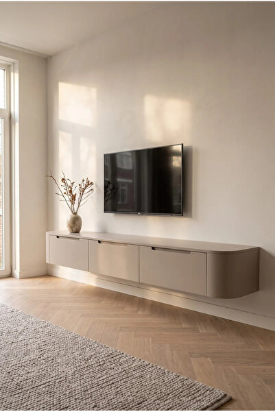 LYRA HOME Modern Mat Vizon Duvar Tipi TV Ünitesi / Konsol (240cm)