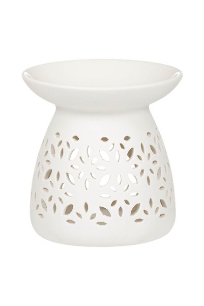 OEM Suport ceramic alb pentru ulei parfumat, cu model, Ø11x11 cm