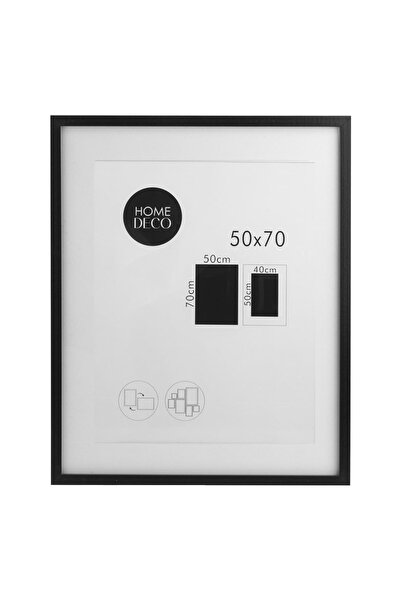 OEM Tablou Decorativ Paspartu din Lemn de Culoare Neagra 50x70cm