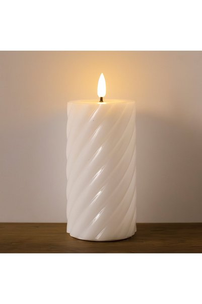 OEM Lumanare Alba cu Flacara LED Ø7x12,5cm - Flacara Alba Calda - Lumanari, D...