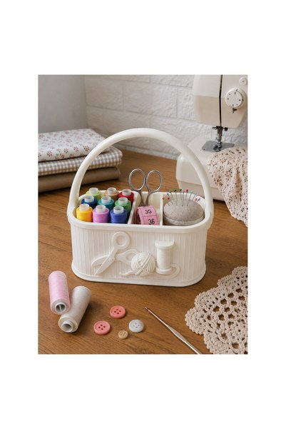 lysiaaccessory Dikiş Kutusu Organizer – Bölmeli İplik, Makas ve Dikiş Malzeme...
